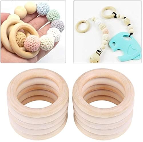 100 Pieces 25 Mm Natural Wood Rings Smooth Unfinished Wooden Circles For Crafts DIY Baby Children's Diseases Ring Pendant Connectors Jewellery Making...