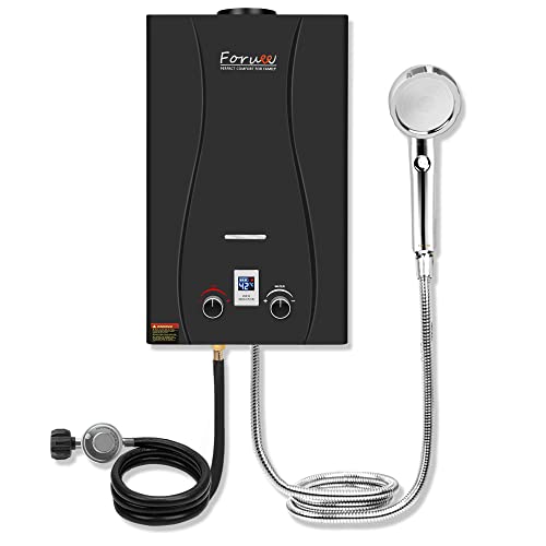 Tankless Water Heater Propane Shower, 2.64GPM/10Litre Capacity, 6IN1 Multiple Protection, 7