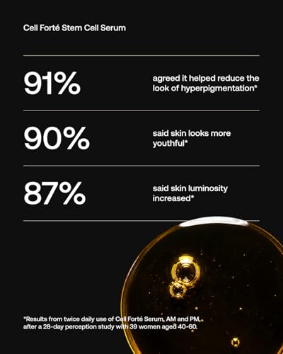 Angela Caglia Cell Forté Serum with SignalSource™ Technology, Human Stem Cell Conditioned Media for Visible Smoothness, Firmness, and Tone, 30ml / 1 fl oz