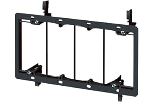 RiteAV - LV4 Low Voltage Mounting Bracket, 4-Gang | Wall Plate Bracket for Telephone, Network, HDMI, Coaxial & BNC | Open-Bac