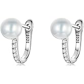 BABAMIA S925 Sterling Silver Hoop Hypoallergenic Earrings for Women Dachshund Cat Butterfly Iris Star Leaves Shell Pearl & Cross Design Earrings as Gifts for women