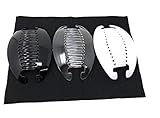 3 set Interlocking Banana Combs Hair Clip French Side Comb Holder (Black-Clear-White)