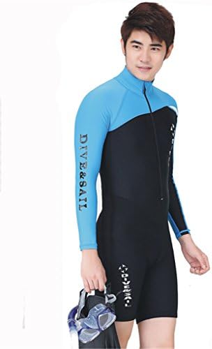 Stylish long sleeves one piece swimsuit for men