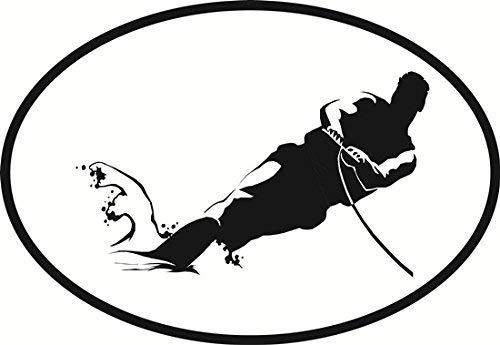 DG Graphics Magnet Water Skiing Euro Oval Magnet Car Auto Fridge Locker Metal 5"