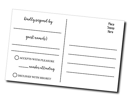 50 RSVP Heart Postcards (Thick Card Stock) - Any Occasion - Response Card, RSVP Reply, Wedding, Rehearsal Dinner, Baby Shower, Bridal Shower, Birthday, Engagement, Bachelorette Party Invitations