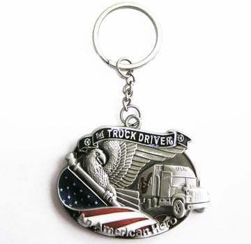Truck Driver American Heroes Keychain Keyring 3D-041