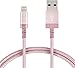 AmazonBasics Nylon Braided Lightning to USB A Cable, MFi Certified iPhone Charger, Rose Gold, 3-Foot primary