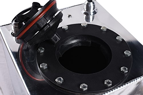 2.5-Gallon Universal Fuel Cell Gas Tank Aluminum Polished Racing Street Drift Strip Fuel Cell Tank with Level Sender Silver