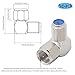 Blacell (5 Pack) 3Ghz Coax Cable 90°Degree F Female to Male Connector Right Angle Adapter - Corner Coax F RG6 Coupler Adapter Connector Joiner