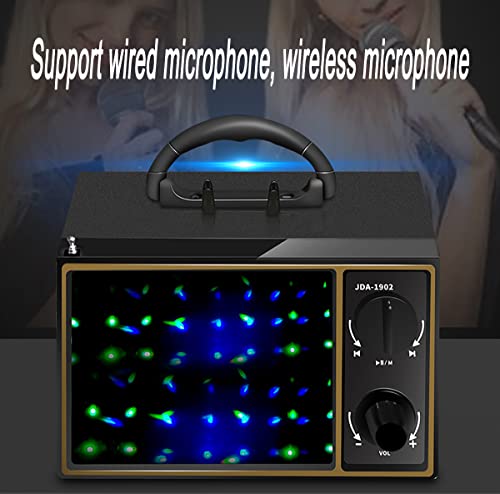 Wireless Bluetooth Speaker,Outdoor Wooden Bluetooth Speaker with LED Colorful Light Screen,Bluetooth 5.0 Wireless Stereo Speaker, Support FM Radio, Suitable for Family, Party, Travel.