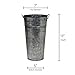 Rustic Metal 13 Inch Galvanized Flower Vase - Set of 2 - French Bucket - Farmhouse Style - Perfect for Fresh and Dried Floral Arrangements for Home and Weddings (Pewter Gray)