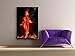 STARTONIGHT Canvas Wall Art Hot Girl Red Fire, Red Framed Wall Decor 32 by 48 Inches