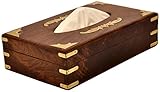 SouvNear 10 Inch Tissue Box Holder / Cover / Rectangular Paper Dispenser Handmade Brown Decorative Tissue Box