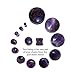 Pair of Double Flare Genuine Amethyst Stone Organic Ear Plugs 10G-1