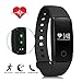 LENDOO ID107 Heart Rate Monitor, Bluetooth 4.0 Smart Bracelet Activity Fitness Tracker Sleep Monitor HR Wristband for Android & IOS Smart Phones as Unique Present(Black)