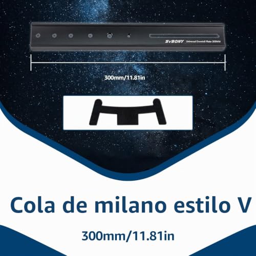 Svbony SV219 Universal Dovetail, 300mm Dovetail Mount Lacquer Metal Rails Telescope Accessories Compatible with Vixen Style Saddle