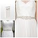 QueenDream Light Ivory Bridal Sash Crystals Wedding Belt