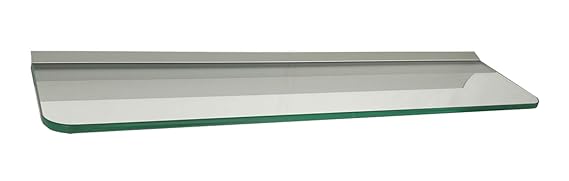 Glasregal 50x12 cm /8mm Klarglas/Wandprofil LINO8 Alu Silber/Glasablage / 1 Regal