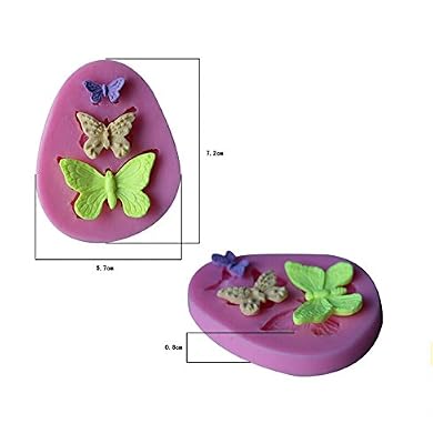Easting Cake Jelly Candy Butterfly Mold Silicone Baking Pan Baking Mould (Random Color,3 Slots)