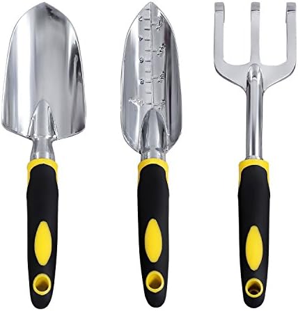 FOLOTE Gardening Tools -3 Piece Garden Tool Set Trowel,Transplanter,Cultivator,Planting loosening Seedling Transplanting