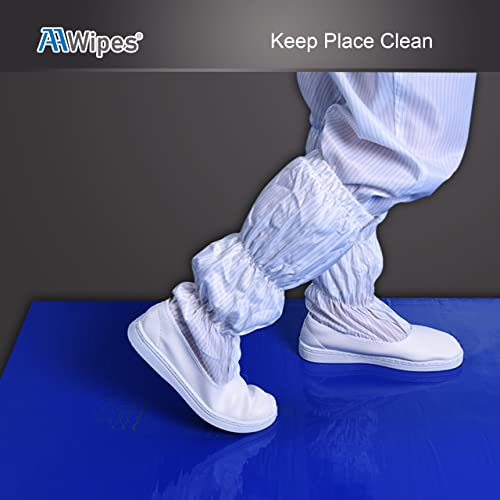AAwipes Sticky Mat Tacky Pads Adhesive 24" x 36" 5 Packs, 30 Sheets/Packs, 150 Sheets Total Blue Cleanroom Floor Mats Remove Dirt for Laboratory Construction Hospital Shoes