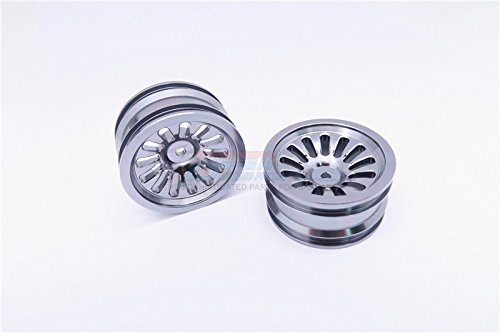 Vaterra K5 Blazer Ascender Upgrade Parts Aluminum Front/Rear 13 Poles Rims - 1Pr Gray Silver