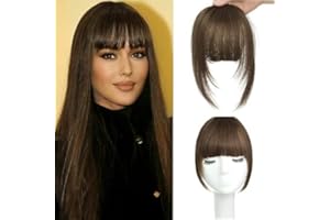 MOCA HAIR Bangs Hair Clip Human Hairpiece Clip In Bangs Real Human Hair Clip On Bangs With Temple French Bangs Hair Extensions For Women…