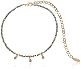 Ettika Metallic Gumdrop in Gun Metal and Gold Choker Necklace, 11" + 5" Extender