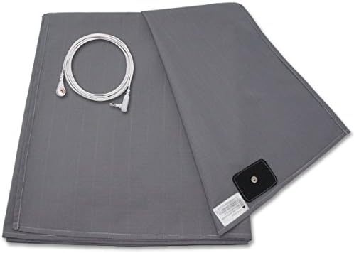 Earthing Half Sheet with Grounding Connection Cord - Silver Antimicrobial Conductive Mat for Better Sleep, Natural Wellness and Healthy Energy, Large 98x35.5 Inches fits Full, Queen and King, Grey