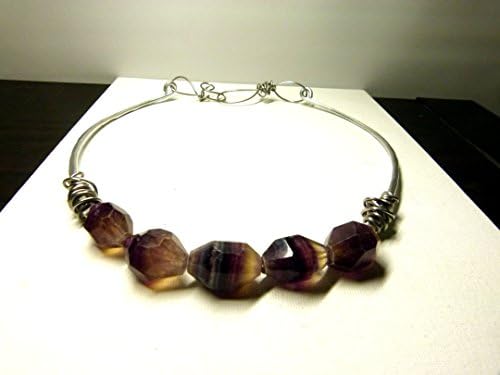 rich flourite beads , large faceted beads, free form beads, handcrafted necklace