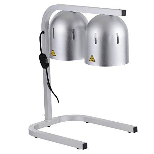 Commercial Food Heat Lamp Dual Bulb Countertop Buffet Food Court