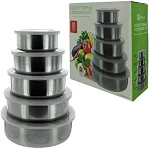 Bulk Buys Nesting Metal Food Storage Container Set (Set of 3)