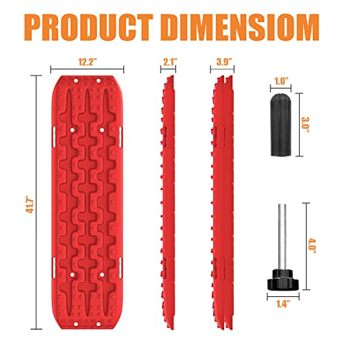 ORCISH 2PCS 42''x12.2'' Large Recovery Traction Boards Offroad, Maxtrax