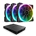 NZXT AER RGB 2 - 3-Pack of 120mm RGB PWM Fans with Hue 2 Lighting Controller - Advanced Lighting Customizations - LED RGB PWM Fans - Winglet Tips - Fluid Dynamic Bearing -  PC Case Fan