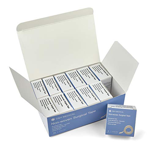 12 Bulk Pack Microporous Medical Tape Adhesive Bandage, 1 Inch Length X