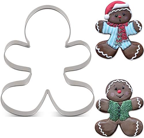 KENIAO Christmas Gingerbread Man Cookie Cutter - 4.3 x 5 inches - Stainless Steel