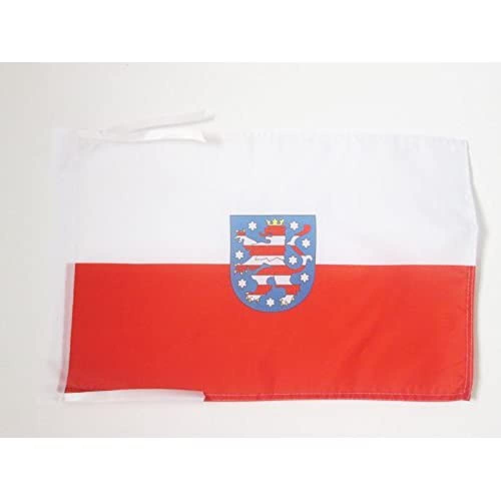 AZ FLAG - Thuringia Flag - 18'' x 12'' - 100% Polyester Germany - German region of Thuringia Small Banner with Two Cords - Fade Resistant - Vivid Colors - 18x12 in - 45x30 Cm — image 1