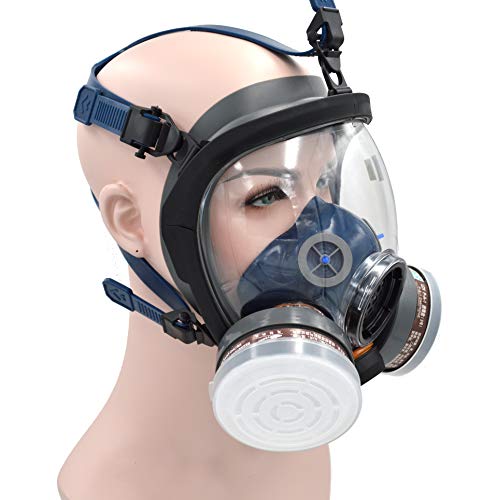 SCK Full Face Organic Vapor Respirator,Professional Mask with Double Activated Air Filter,Widely Used in Organic Gas,Paint spary, Chemical,Woodworking,Dust Protections,etc