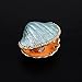 MICG Trinket Box Hinged Small Seashell Figurine Collectible Pearl Mussel Wedding Jewelry Ring Holder