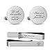 MUEEU Groom Wedding Cufflinks Engraved of All The Walks We Have Take Square Round Cuff Link Tie Clip