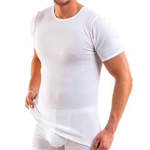 HERMKO-3842-Camicia-a-Maniche-Corte-da-Uomo-Canottiera-in-Cotone-Bio-100