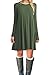MOLERANI Women's Casual Plain Long Sleeve Simple T-shirt Loose Dress (XL, Army Green)