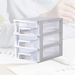 STOBOK Mini Fridge Storage Drawer, 3 Layers Plastic