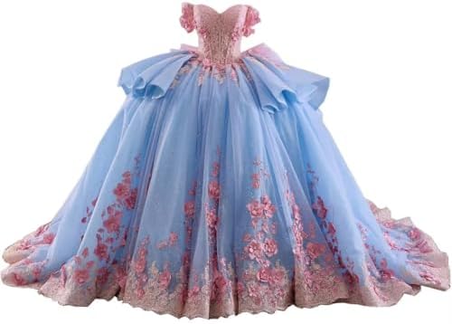 Amazon.com: Detachable Short Sleeve Floral Colorful Flowers Lace  Embroidered Prom Dresses A-line Wedding Guest Dress Lilac 2: Clothing,  Shoes & Jewelry