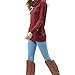levaca Womens Shirts Fashion Slimming Tunic Tops With Button Pockets Wine L
