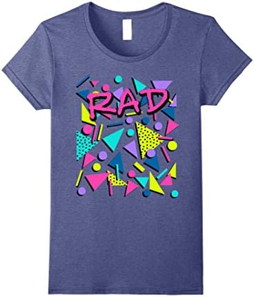 Womens Rad 80s Throwback T-Shirt Large Heather Blue