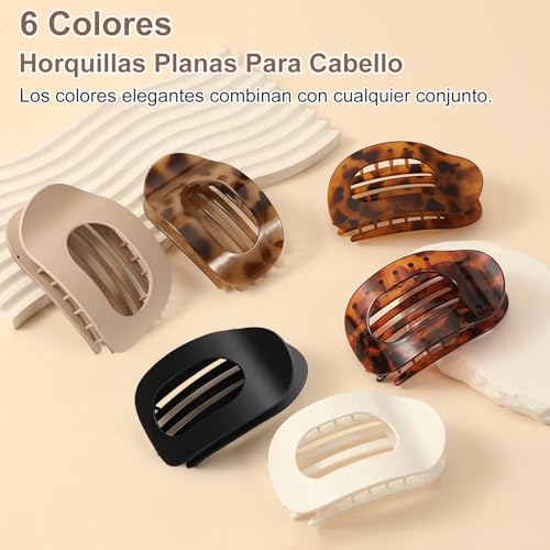 Horquillas Planas para Cabello, Pinzas para el Cabello Planas y Curvas para Mujeres Cómodas, Pinzas Ergonómicas Curvas para el Cabello Antideslizante para Cabello Grueso y Fino