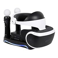 Faironly 4 in 1 PS4 PS Move VR Charging Storage Stand PSVR Headset Bracket for PS VR Move Showcase