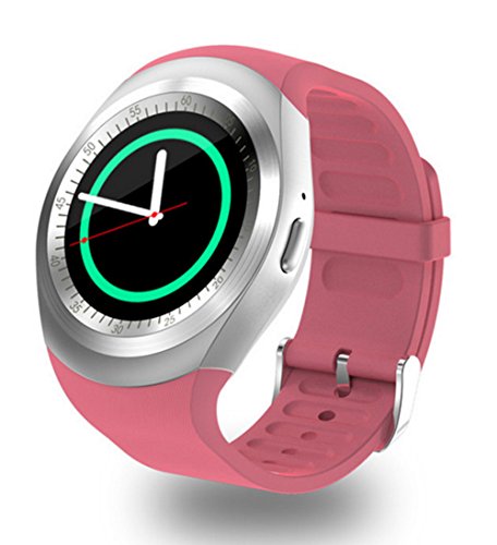Y10 Bluetooth Smart Watche Sports Fitness Smart Wristband Pedometer Watch Touch Screen with SIM Slot For HTC Huiwei and Sumsung Phones (Pink)