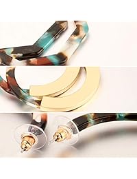 Yaomiao 9 pares de pendientes de aro de resina geométrica para mujer, pendientes de aro, bohemia, diseño de concha de tortuga moteada
